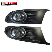 WOLFIGO New For VW Golf Jetta Sportwagen MK6 2010-2014 Bumper Grill Bezel & Fog Light Lamp Left Right Side W/ Bulbs 2024 - buy cheap