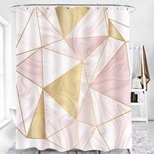 Marble Texture Shower Curtain Abstract Geometrical Pattern Light Pink Art Design Bath Sets with Hooks Waterproof 2024 - buy cheap