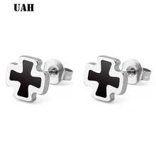 UAH 2PCS Stud Earrings Knights Templar Iron Cross Ear Piercing Stainless Steel Maltese Crucifix Biker Earings 2024 - buy cheap