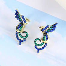 Women Earrings Couple Wedding Earrings Gold Plated Colorful Cubic Zirconia Peacock Earrings Gift for Girlfriend Fashion Jewelry 2024 - buy cheap