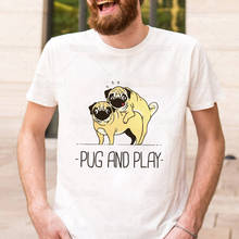 100% Cotton Pug and Play Tshirt Funny Dog Pug T-shirt Humor Graphic Tees Shirt 2024 - buy cheap