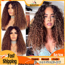 13x4 Curly Human Hair Wig Pre Plucked With Baby Hair 150% 1b/Brown Wave Color Ombre Lace Front Wigs Glueless Remy Brazilian Hair 2024 - buy cheap