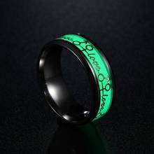 Couple Luminous Love Ring Stainless Steel Fluorescent Ring Couple New Fashion Boy Girl Jewelry Gift For Boyfriend 2024 - buy cheap