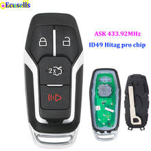 4 Buttons ASK 433.92MHz Smart Remote Key fob with NCF2951F HITAG PRO 49 CHIP For Ford HU101 2024 - buy cheap