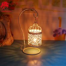 Castiçal em metal marrocos, suporte nórdico romântico para velas restaurante porta candele vidro decoração de mesa para casa mm60zt 2024 - compre barato