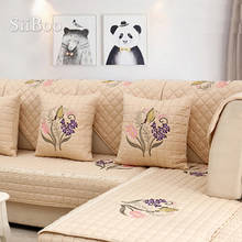 Pastoral floral embroidery cotton quilted sofa cover slipcovers capa para sofa  furniture covers couch cover canape SP3613 2024 - buy cheap