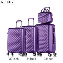 3pcs luggage sets suitcase on wheels Women spinner rolling luggage ABS travel suitcase set hardside trolley case free shipping 2024 - buy cheap