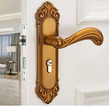Vintage Handle Door Lock Wood Silent Locker Handle Door Lock for Home Security Interior Lockset Door Hardware 2024 - compre barato