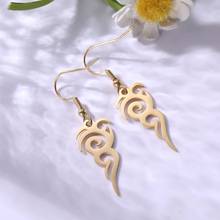 My shape 316L Stainless Steel Earring Totem Ancient Hook With Beads Dangle Silvery/Golden/Black Earrings Jewelry New Year Gift 2024 - buy cheap
