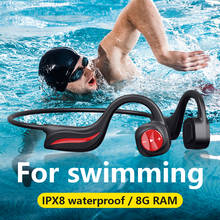 Наушники для плавания, Гарнитура костной проводимости, беспроводные наушники, Bluetooth IPX8, водонепроницаемый музыкальный плеер с 8 Гб для Sony Huawei 2024 - купить недорого