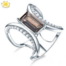 Hutang 1.99ct Smoky Quartz Women's Ring Natural Gemstone Solid 925 Sterling Silver Rings Fine Jewelry Unique Fashion Design Gift 2024 - купить недорого