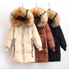 Down Size Plus Coat Woman Long Duck Down Jacket Women Winter Multicolor Racoon Fur Collar Parka Casacas Para Mujer KJ449                      2024 - buy cheap