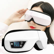 Masajeador de ojos con vibración, mascarilla de compresión caliente con Bluetooth, música, alivio de la fatiga ocular, terapia de relajación 2024 - compra barato
