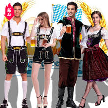 Fantasia de festa alemã lederhosen octberfestival e cerveja, traje masculino de tamanho grande m, l, gg 2024 - compre barato