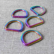 1 Pcs 25mm Rainbow Metal D Ring Buckle DIY Handbag Straps Bag Dog Pet Collar Leash Harness Belt Clasp Sewing Garment Accessories 2024 - buy cheap