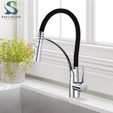 Chrome Black Hose Kitchen Sink Faucet Single Handle Pull-down Sprayer Hot and Cold Faucet Deck Installation 2024 - buy cheap