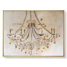 Golden Chandelier Abstract Handmade Oil Painting Modern Wall Art Living Room Picture Home Decoration Painting Wedding Decoration 2024 - buy cheap