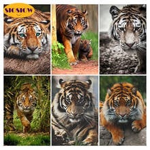 Full Drilling Diamond Painting Tiger 5D DIY Drill Square 3D Daimond Embroidery Mosaic Cross Stitch Patterns Decoration Home Room 2024 - buy cheap