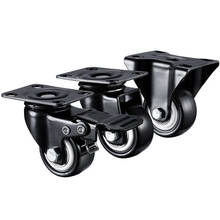 4 шт. 1,5 дюйма 41 мм сверхмощная функция 180 кг черный шарнирный колесные диски тележка резиновые колесики для мебели 2024 - купить недорого