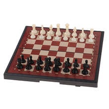 Conjunto de jogo de xadrez internacional artesanal, conjunto de jogo xadrez magnético dobrável, grande conjunto de viagem, 2 tamanhos disponíveis 2024 - compre barato