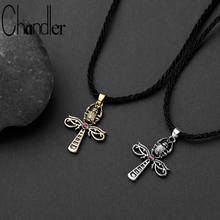 Chandler Antique Silver Color Devil Eye Cross Necklace Rope Chain Beetle Religious Viking Choker Necklaces For Women Men 2024 - buy cheap