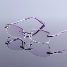 Gafas de lectura ultraligeras para mujer, anteojos de aleación con corte de diamante, con marco sin montura, graduadas, de alta calidad 2024 - compra barato