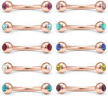 10PCS Mix Color Double Jeweled  Curved Barbell Eyebrow Tragus Lip Ring 16g 8mm 2024 - buy cheap