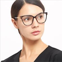 Marco de vidrio óptico de templo de Metal para mujer, marcos de gafas para miopía y presbicia recetados, ojos de gato Retro, F222 2024 - compra barato