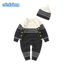 Baby Rompers Clothes Autumn Winter Warm Knitting Newborn Boys Girls Jumpsuits + Hats Outfits Sets 2pcs Toddler Infantil Costumes 2024 - buy cheap