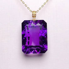 Colgante de cristal Natural púrpura para mujer, collar de cadena de clavícula de alta gama, amuleto de la suerte, joyería de moda 2024 - compra barato