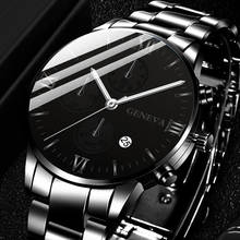 reloj hombre Fashion Mens Watches Luxury Stainless Steel Quartz Wristwatch Men Business Casual Calendar Watch relogio masculino 2024 - buy cheap