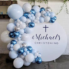 Kit de arco de guirnalda de globos azules de macarrón, accesorios de decoración para fiestas de feliz cumpleaños, celebración de bebé, color azul cromado, 100 Uds. 2024 - compra barato