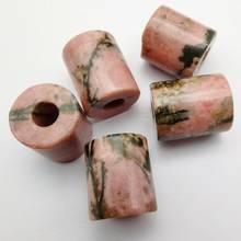 14MM Rhodonite Stone Big Hole Loose Beads Cylinder Pendant Jewelry Bracelet Necklace Findings (5 pcs/lot) H270 2024 - buy cheap