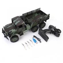 1/16 2.4G RC Military Truck with LED Light High Speed 15km/h with 130 Brush Motor Climbing Crawler 6 Wheel Drive Model Car 2024 - buy cheap