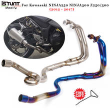 Slip on For Kawasaki NINJA250 NINJA300 Z250 Z300 Full System Motorcycle Exhaust Escape Modify Connect Spin Front Mid Link Pipe 2024 - buy cheap