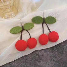 2021 New Arrival Dominated Cute fashion Geometric fine Women Drop Earrings contracted sweet cherry modelling earrings Wholesale 2024 - buy cheap