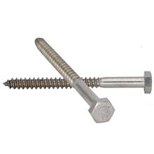 M8*50/55/60/70/80/120 90/100 M10*70/80/90/100 DIN571 304 Stainless Steel Hexagon Half Thread Bolt Wood Self Tapping Coach Screw 2024 - buy cheap