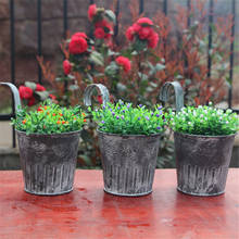 Vintage Metal Hanging Planter Flower Pot Balcony Garden Plant Home Decor 2024 - купить недорого