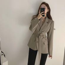Women Lace Up Blazer Coat Slim Female Suit Jacket Elegant Office Lady Work Style  Outerwear Femme Autumn Blazer 2024 - buy cheap