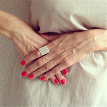 Винтажные квадратные простые большие кольца для женщин, очаровательное модное кольцо, женские серебристые кольца, женские золотые кольца в стиле панк 2024 - купить недорого