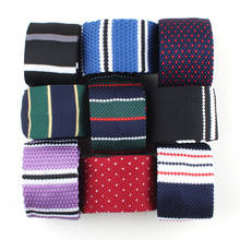 Linbaiway-corbatas de punto a rayas para hombre, corbatas de tejido clásico, finas y normales, con logotipo personalizado, regalo, 6cm 2024 - compra barato