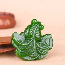 Mão-esculpida dourado verde natural jade pingente colar chinês charme jóias acessórios de moda amuleto para presentes masculinos 2024 - compre barato