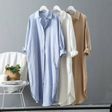 Blusa larga blanca de algodón y lino para verano, camisa de talla grande para mujer, A65, 2020 2024 - compra barato