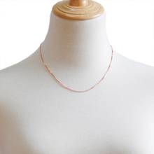 Colar feminino de ouro rosa, joias finas da moda, caixa de colar com corrente, ouro rosa, para homens e mulheres, imperdível 2024 - compre barato