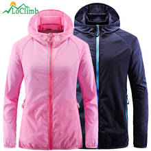 LoClimb-Chaqueta de senderismo al aire libre para hombre y mujer, abrigo de lluvia UPF40 para amantes, cortavientos para correr/viajar/Trekking, chaqueta impermeable AM425 2024 - compra barato