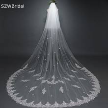 New Arrival Two Layer Bridal Veil Ivory Lace Applique Wedding Veils Urne mariage Welon slubny Cheap Welon Boda bridal headwear 2024 - buy cheap