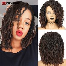 Wignee short-peruca de cabelo sintético, peruca preta macia para mulheres negras com imitação de fibras, imitação de dreadlock 2024 - compre barato