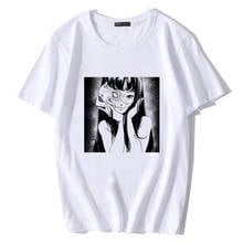 Japanese Tomie Junji Itou Funny Manga Print T Shirt Men Fashion Humor New Streetwear Harajuku Horror Anime Men's T-shirt S5MC111 2024 - buy cheap