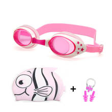 Gorros de natación antiniebla para niño y niña, gafas profesionales de silicona con Clip para la nariz y tapón para los oídos, para piscina de tiburón 2024 - compra barato
