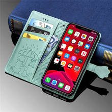 Funda de teléfono para iPhone 11 (6,1 "), carcasa de cuero con tapa tipo billetera, estilo de libro, con cuerda negra, para perro y gato, nueva tendencia 2024 - compra barato